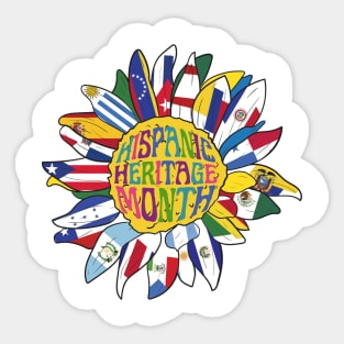 National Hispanic Heritage Month sunflofer Sticker